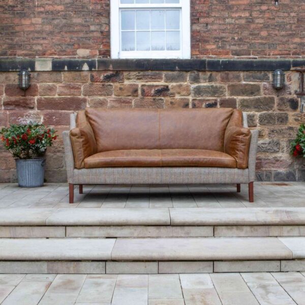 Harris Tweed X Leather Sofa - 2 Seater